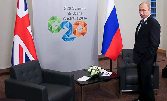 Putin at the G20 Summit in Brisbane, Australia in 2014