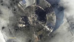 Arial view of the destroyed Donetsk Airport , photo taken on Jan. 15 2015