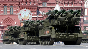 Buk-M2 surface-to-air missile systems rehearsing for Victory Day parade in Red Square, May 7, 2015. Russia will celebrate the 70th anniversary of the victory over Nazi Germany in World War Two on May 9. REUTERS/Grigory Dukor