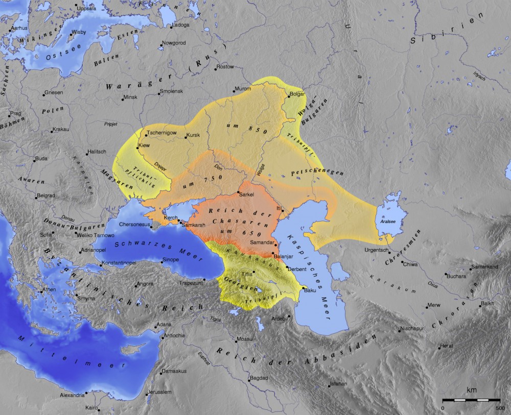 Khazar Khaganate (650?–1048?) Image: Wikipedia