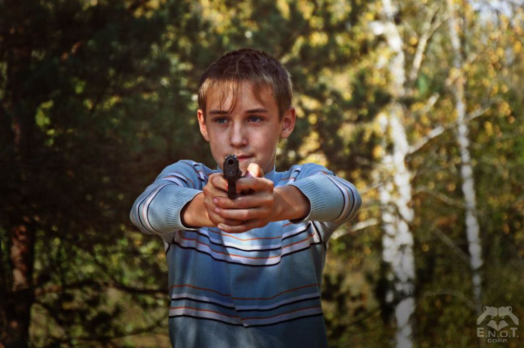 A school age child at a mercenary training camp for Russia's war in Ukraine. Moscow oblast, Russia, September 2015 (Image: ENOT Corp.)