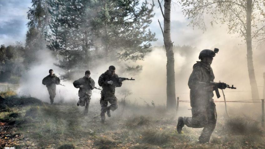 At a mercenary training camp for Russia's war in Ukraine. Moscow oblast, Russia, September 2015 (Image: ENOT Corp.)