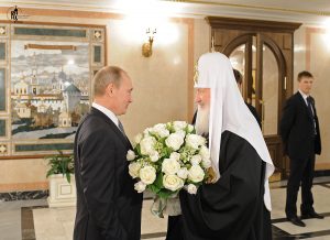 Putin with Kirill, the patriarch of the Russian Orthodox Church (Image: patriarchia.ru)