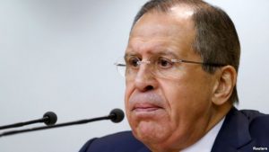 Russian Foreign Minister Sergey Lavrov at press conference in Moscow, January 26, 2016