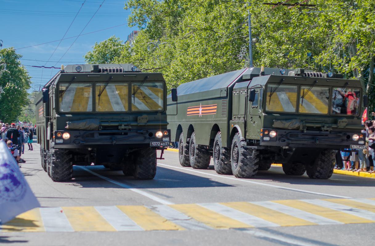 Troops of the Russian occupation force on parade in Sevastopol, Crimea on May 9, 2016 (Image: sevas.com)