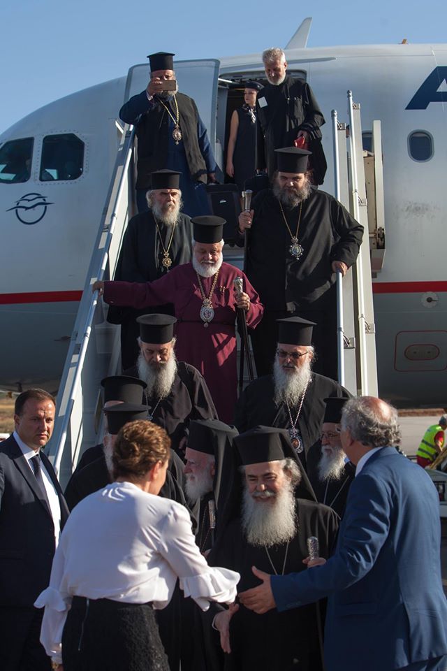 Patriarchs arrived at Chania airport for the beginning of the Holy and Great Council. Photo: fb.com/HGCPress