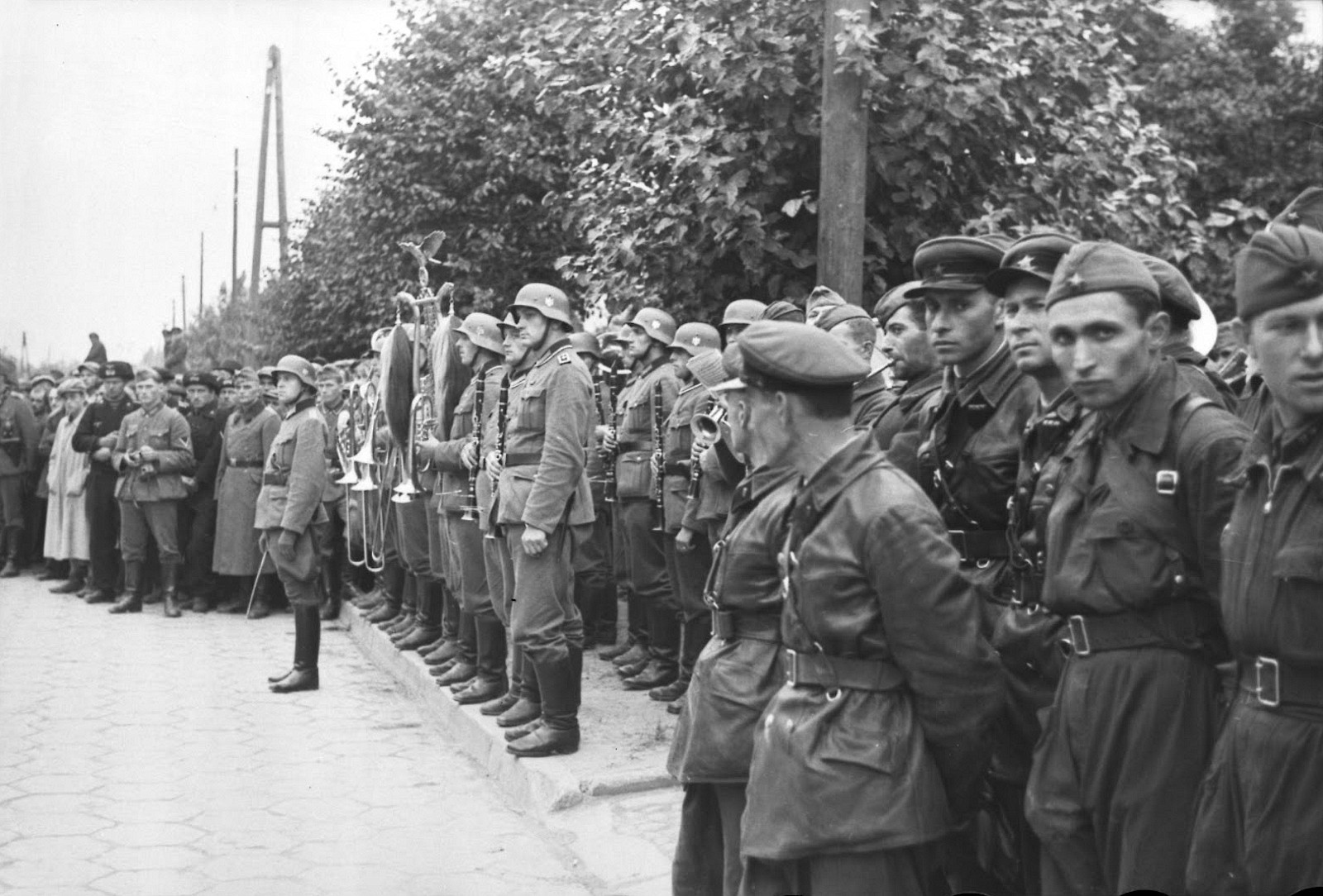 Soviet troops at the German-Soviet parade in occupied Brest, Sept. 22, 1939