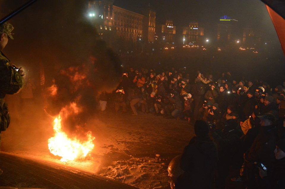 Protesters are burning tires