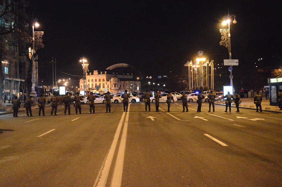 The national guard near the entrance of Maidan