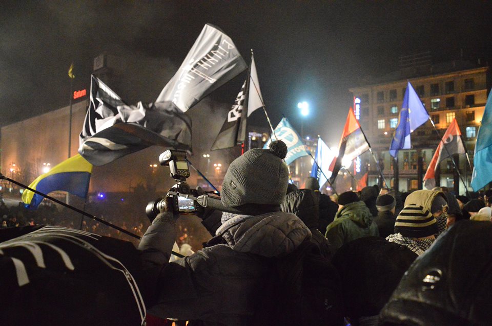 A couple of hundreds gathered at Maidan