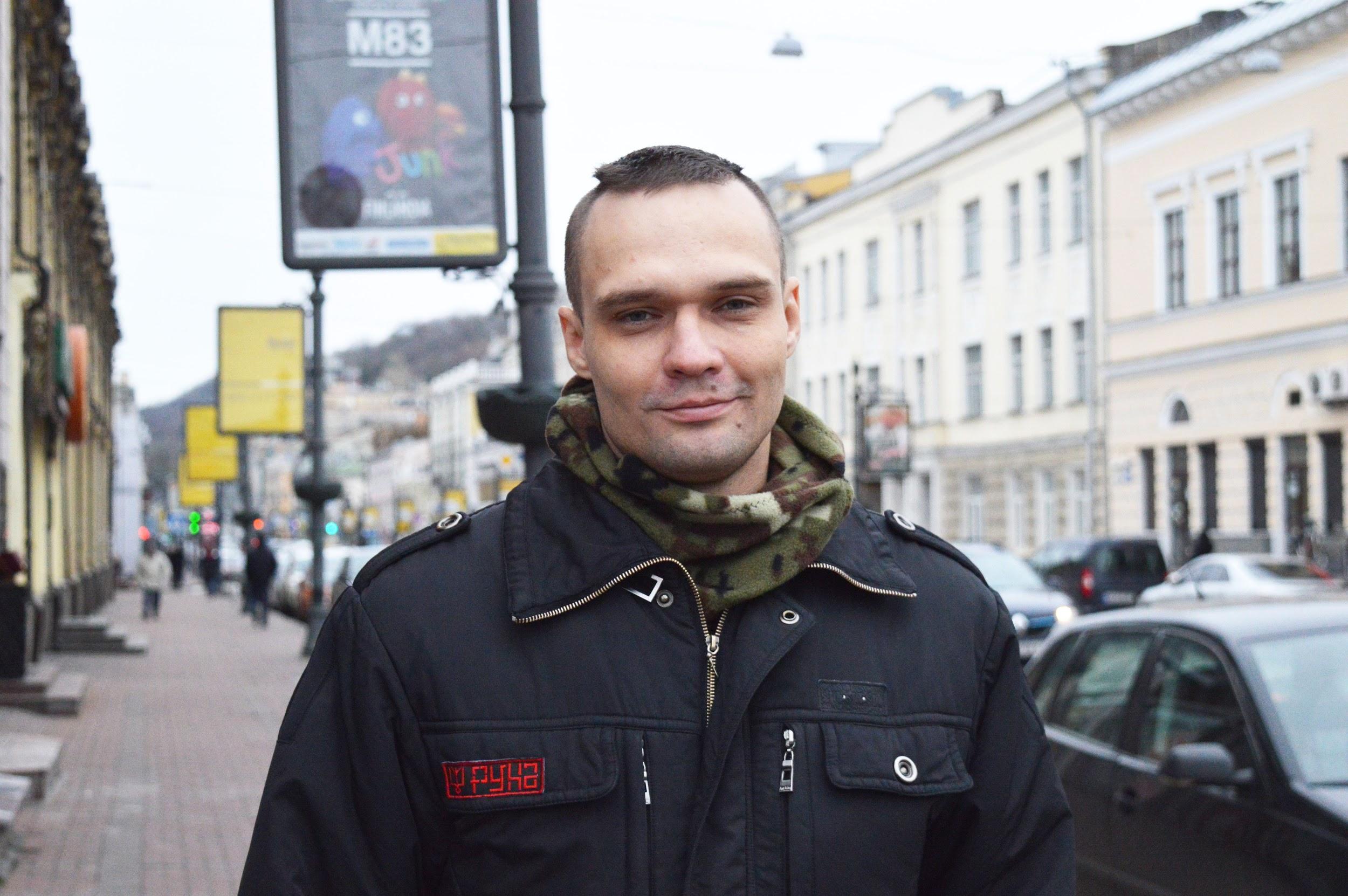 Dmytro Riznychenko now the fight is ongoing in the rear. Photo: Euromaidan Press ~