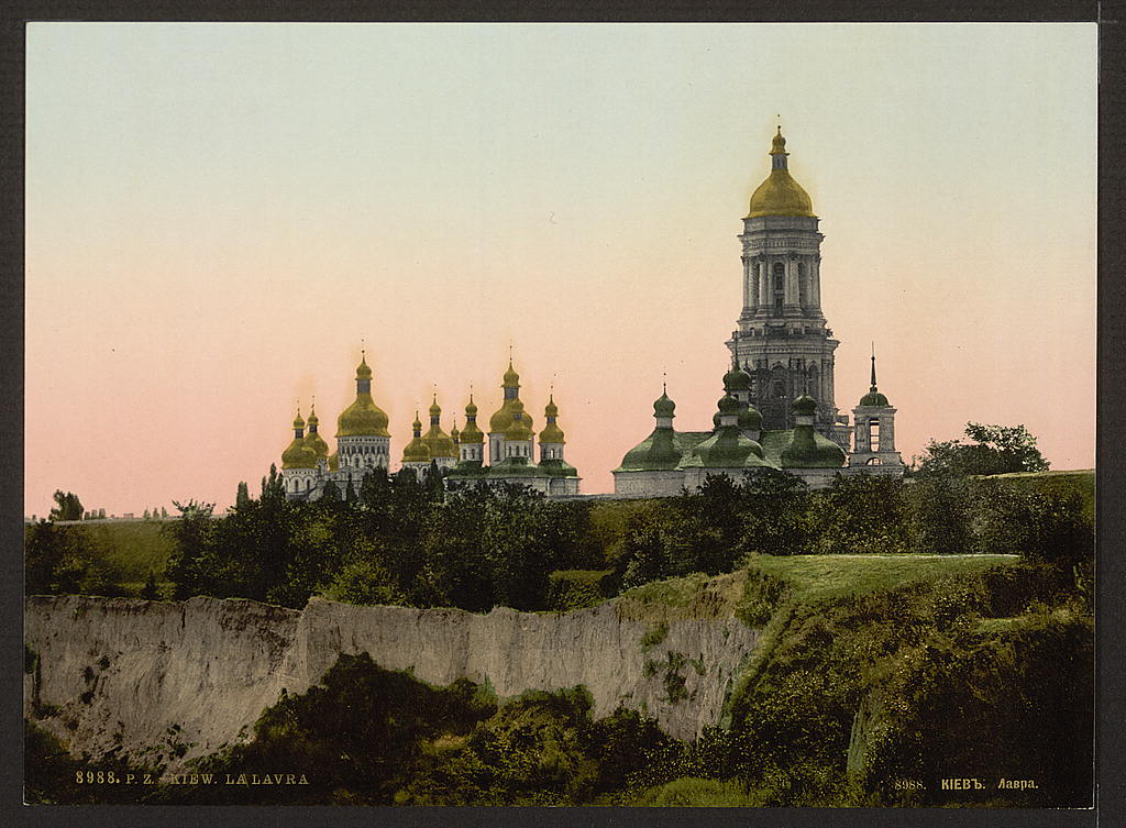 A view of the Kyiv Pechersk Lavra also known as the Kyiv Monastery of the Caves in Kyiv, Ukraine, photographed circa 1890-1900. It was founded as a cave monastery in 1051. (Photo: Detroit Publishing Company via the Library of Congress)