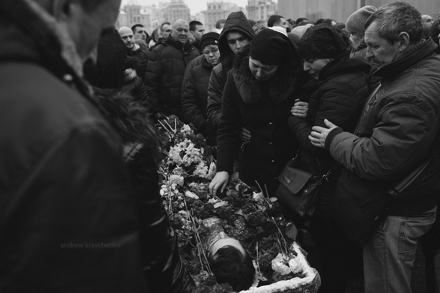 Taken by Andrew Kravchenko, these stark black-and-white photos of the memorial service on February 1 in Kyiv for Ukrainian soldiers killed in and around Avdiyivka on January 29-30 convey the grief of all Ukrainians and their respect and gratitude before these Heroes, who made the ultimate sacrifice defending Ukraine from the Russian military aggression.