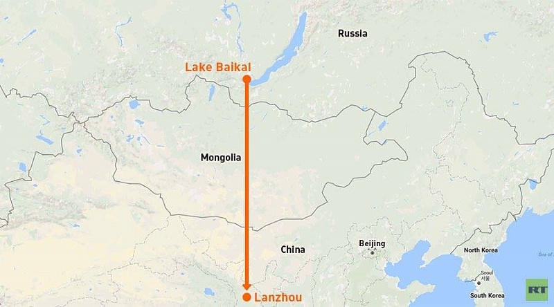 The general location and final destination of the proposed Chinese pipeline to transport water from Lake Baikal to China (Image: asiarussia.ru)