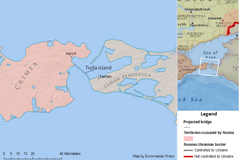 Crimea bridge construction kerch strait