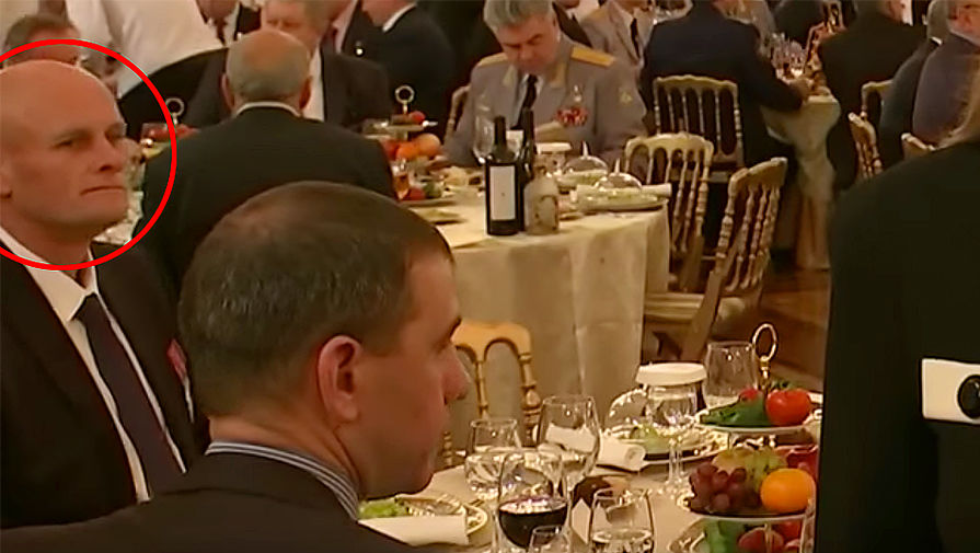 Dmitri Utkin, the leader of Wagner, was spotted at a ceremony honoring the Heroes of the Fatherland in the Kremlin on 9 December 2016 by fontanka
