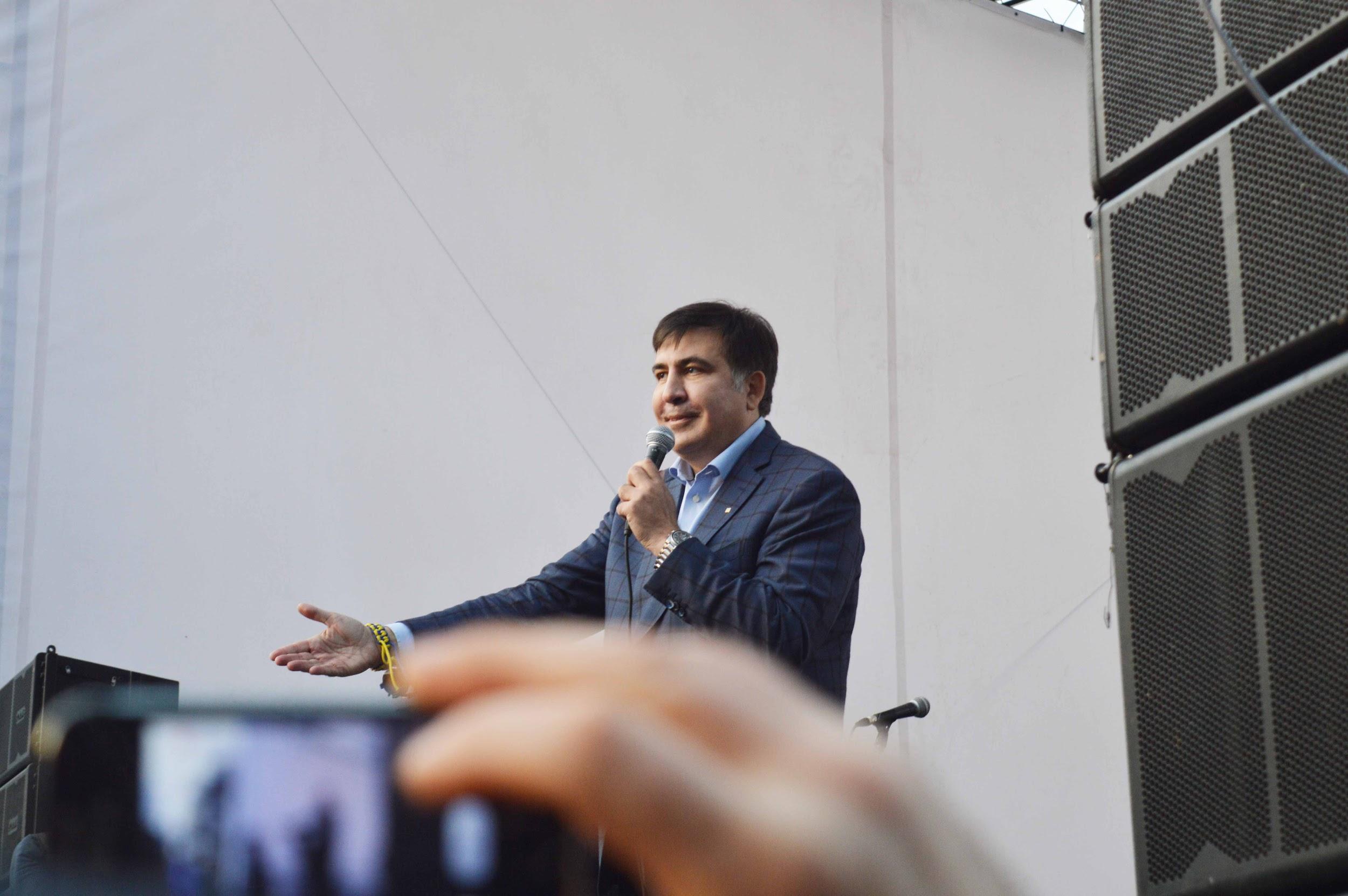 Mikheil Saakashvili: “The difference between Poroshenko and Yanukovych is that nobody was expecting anything good from Yanukovych. But people were expecting good from Poroshenko.” Photo: Olena Makarenko ~