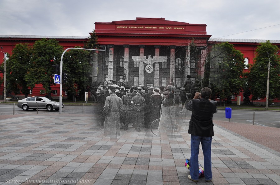 Kyiv 1942/2012 May Day rally staged by the Nazis. Collage: Sergey Larenkov (Livejournal)