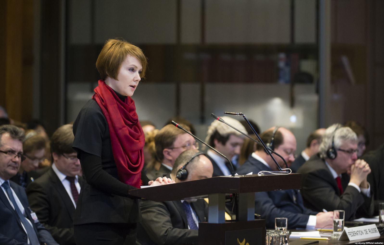 Ukrainian Vice-Minister for Foreign Affairs Olena Zerkal during a session of the United Nations International Court examining litigation against Russia. The Hague, 6 March 2017.