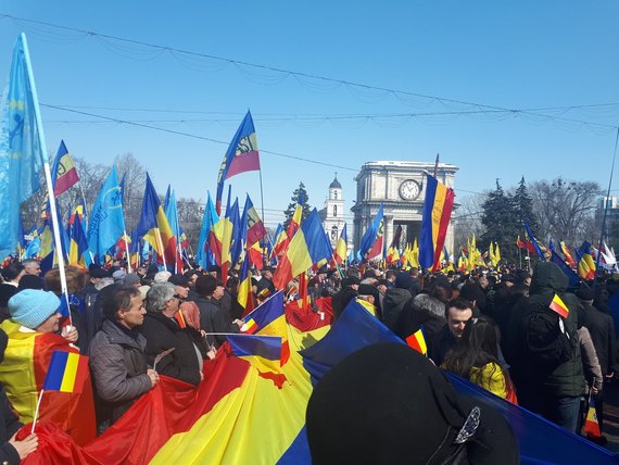 Moldova-Romania unity rally in Moldovan capital Chisinau on March 25, 2018 (Image: newsmaker.md)