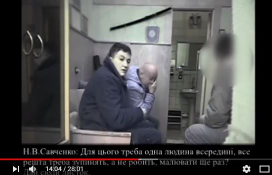 Screengrab from the video showing Savchenko