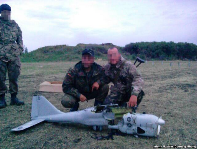 Russian-made UAV Orlan-10 shot down on 18 July 2014 by paratroopers of the Ukrainian 79th Brigade. ~
