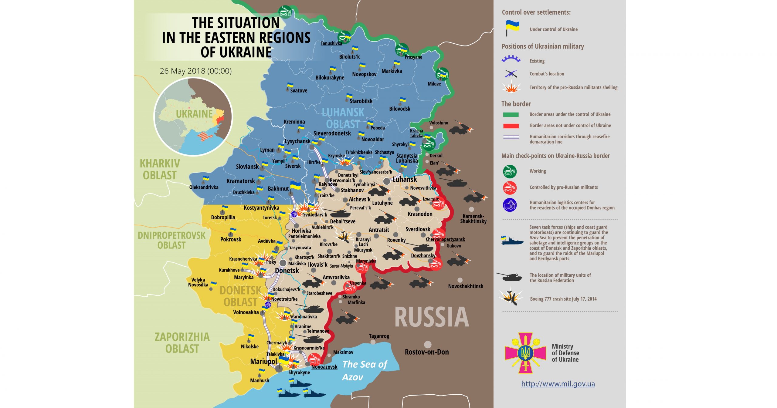 UKRAINE JOINT FORCES OPERATION: МAP - May 26, 2018