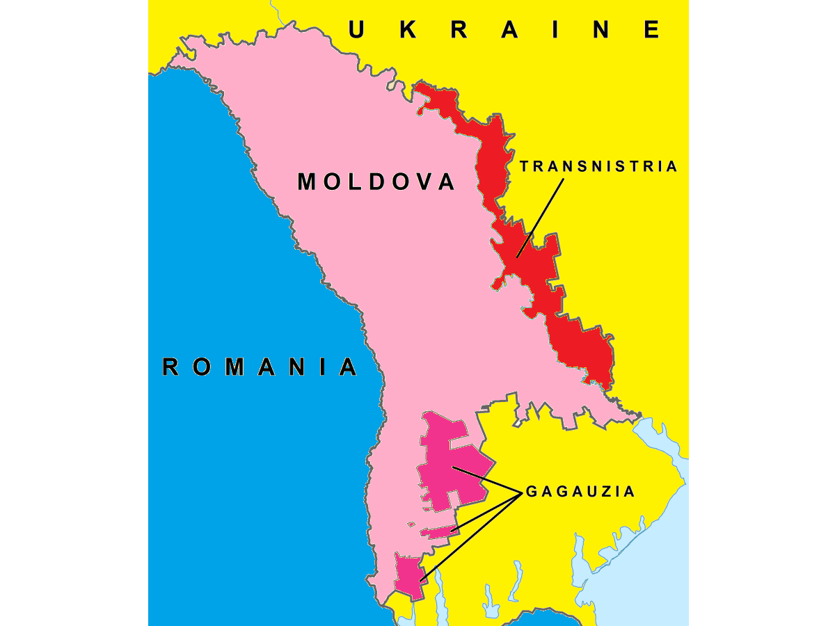 Moldova Transnistria Gagauzia Map With Urkaine And Romania 2 