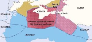 Territorial waters in the Black and Azov seas. Crimea remains Ukrainian under international law. Source: intellinews.com ~