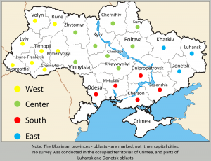 Regions of Ukraine and oblasts. Click the image to enlarge. ~