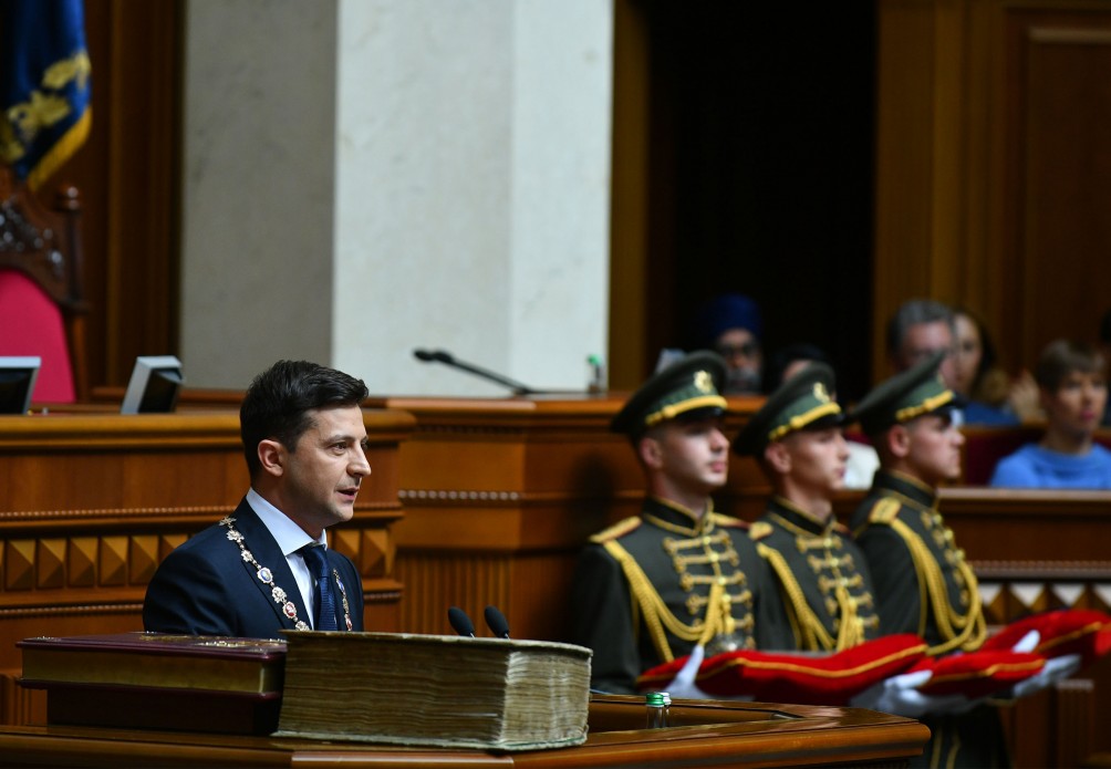 Volodymyr Zelenskyi during his inauguration on May 20, 2019