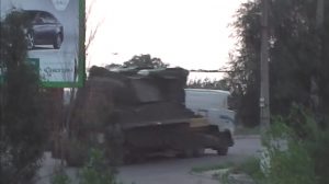 Screenshot from footage filmed in Luhansk, Ukraine, 17 July 2014. Source: bellingcat ~