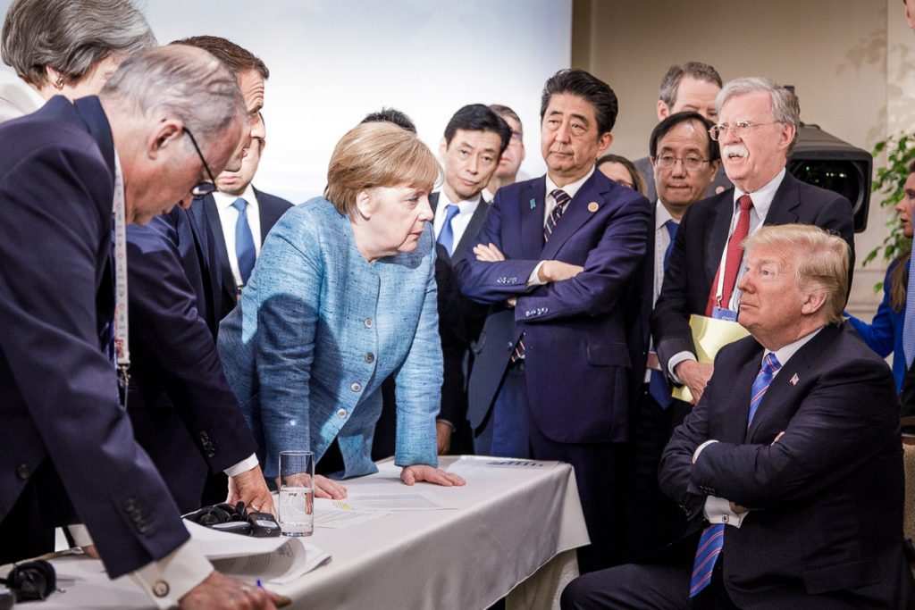 G7 summit in La Malbaie, Canada on 9 June 2018. The leaders stand by their joint communique, although Donald Trump subsequently withdrew his support. Photo: Bundesregierung / Denzel @ bundeskanzlerin.de