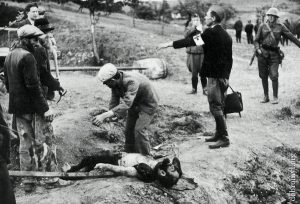 Executed prisoners are pulled out of the salt mine near Dobromyl, late June – early July 1941. Photo: Slovenský národny archives (via Dobromyl. org) ~