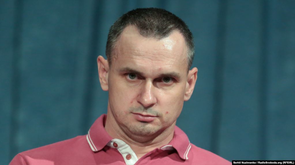 Oleg Sentsov during his first press conference after the release. Photo: RFE/RL ~