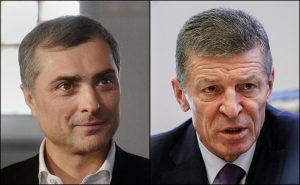 Left: Vladislav Surkov (by RIA Novosti), right: Dmitry Kozak (by TASS). ~