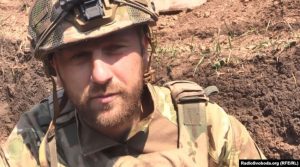 “Aver”, a Ukrainian soldier on the front line. Photo: Radio Svoboda (RFE/RL) ~