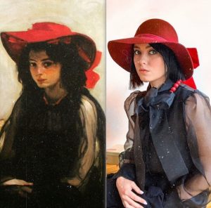 By olya.insideart. Oleksandr Murashko, Portrait of a girl in a red hat, 1902 ~