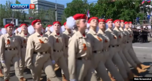 School students, members of Yunarmia, marching at the military parade in occupied Donetsk on 24 June 2020. Source. ~