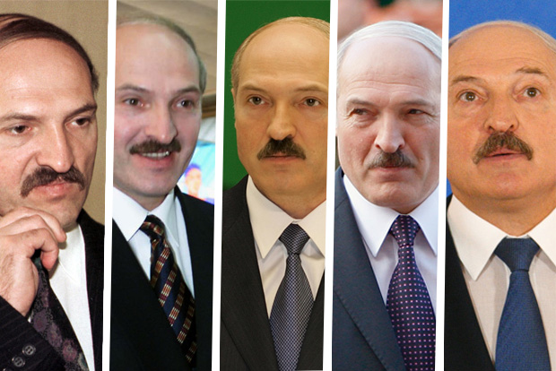 Alyaksandr Lukashenka, President of Belarus since 1994, is often called “Europe’s last dictator.” This collage shows Lukashenka during the five electoral campaigns he “won” ~