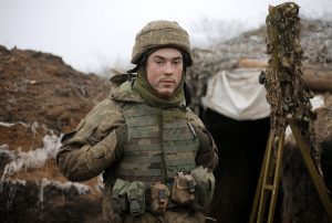 Andriy, 22 years old, from Toretsk, Donetsk Oblast. Deployed near Zholobok, Luhansk Oblast. In 2013, he wanted to enter the Donetsk Military Lyceum, but then decided not to because, he says, they demanded a bribe. When the so-called “Russkiy mir” appeared in the Donbas, Andriy and his friends took part in rallies and protests. They also launched several attacks against checkpoints held by the Russian-controlled militants. ~