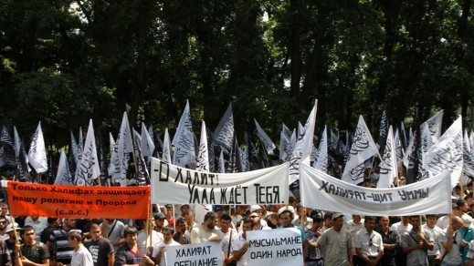 Hizb ut-Tahrir held a rally in Simferopol, Crimea, promoting the resurrection of the Caliphate in June 2013, prior to the Russian occupation. The Osman empire, which controlled Crimea prior before it was absorbed into the Russian empire, is considered the successor of the original Caliphate. Photo: zn.ua ~