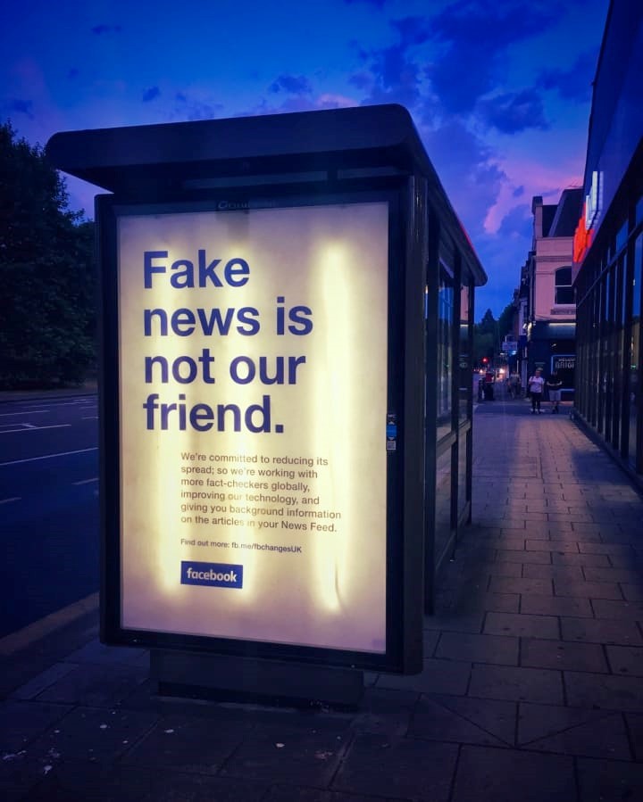 Example of a Facebook campaign: a general warning against fake news ~