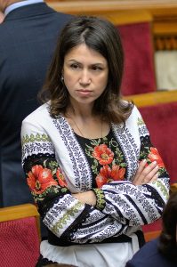 Tetiana Chornovol as MP in 2019. Photo: Facebook/Владимир Струмковский ~
