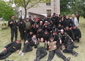 Donbas Volunteer Battalion, Vasyl Arkhipov (3rd row, far right) with his comrades-in-arms ~
