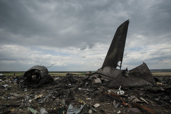 The wreckage of the shot down IL-76. Source. ~