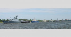 Ships of the Russian Navy's Caspian flotilla on parade in Astrakhan in 2012 (Source: Wikipedia)