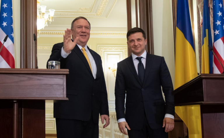Mike Pompeo and President of Ukraine Volodymyr Zelenskyy Photo: president.gov.ua ~
