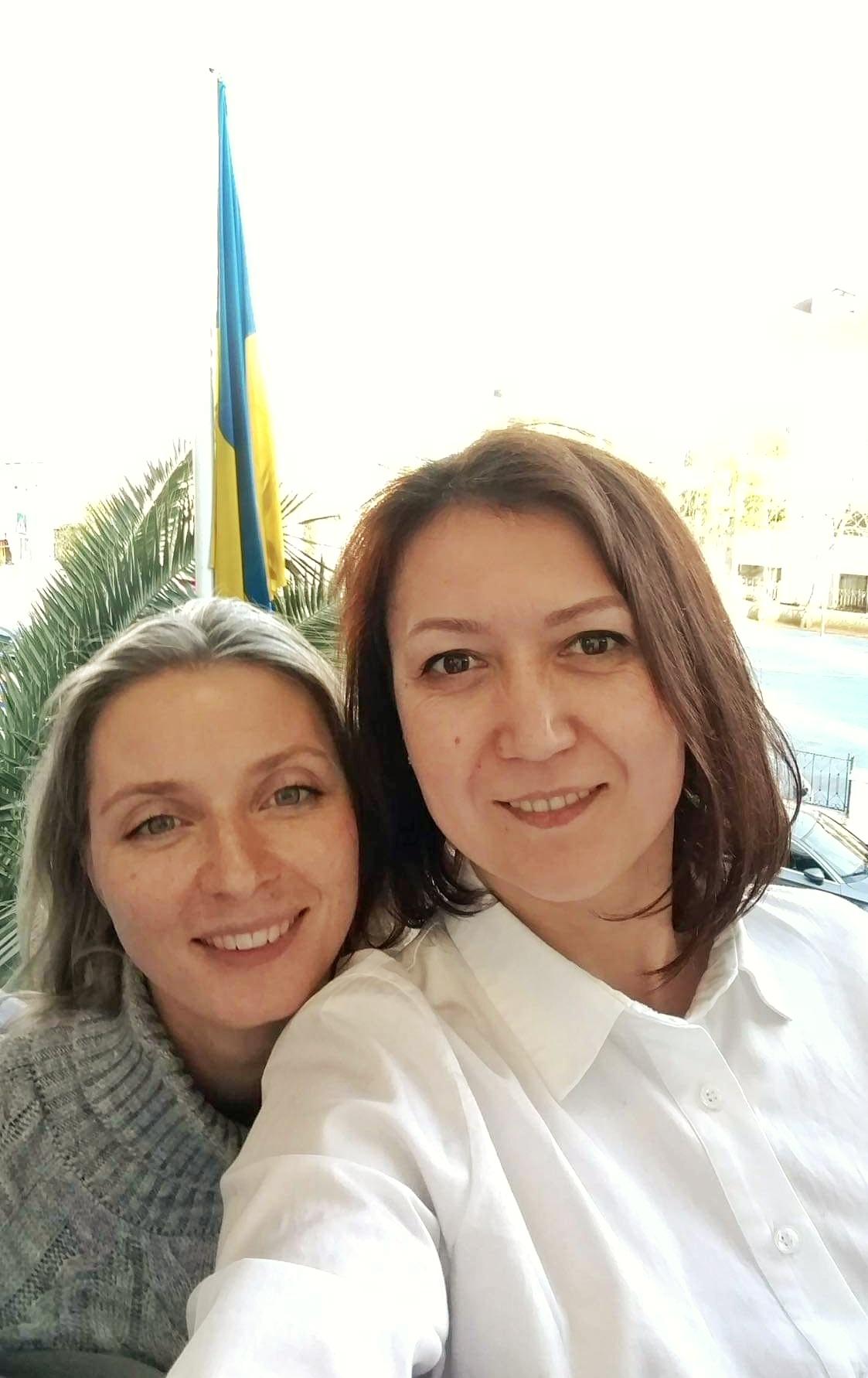 Natalia Yaschuk (right) with Maria Lemberg, the main initiator of Mriynyky initiative. Photo from Natalia Yaschuk’s private archive ~