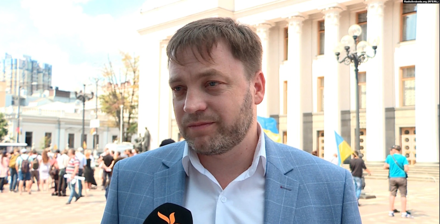 Denys Monastyrskyi, the Servant of the People MP is Zelenskyy’s candudate for the position. Photo: Radio Svoboda (RFE/RL) ~